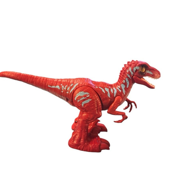 Robo Red Dinosaur Toy Figure Velociraptor Zuru Walking Action Jurassic 11” x 6” - Picture 5 of 9